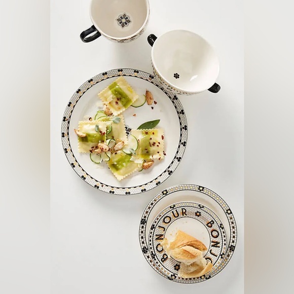 Anthropologie The Bistro Tile Stoneware Side Plates, Set of 4, NWT - Picture 2 of 6